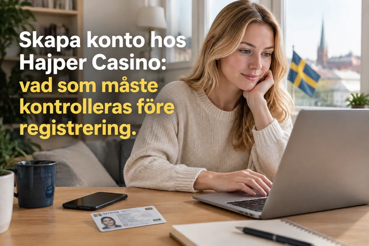 Skapa konto hos Hajper Casino: vad som måste kontrolleras före registrering